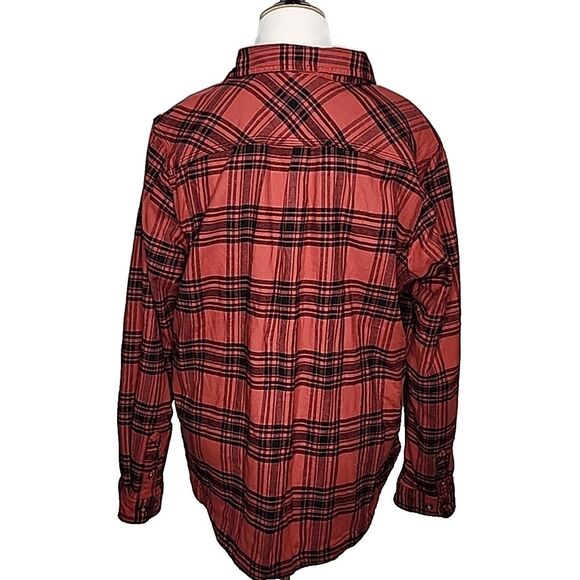 Carhartt Women's Shirt Jacket Red Plaid Fleece Lined Shacket Long Sleeve Sz 1X - Picture 4 of 13